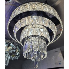 КРИСТАЛEН ПОЛИЛЕЙ с BLUETOOTH и МP3, Хром ,2 х Е14+50 W LED+ RGB LED , 6257-400 CH ДИАМЕТЪР:40см